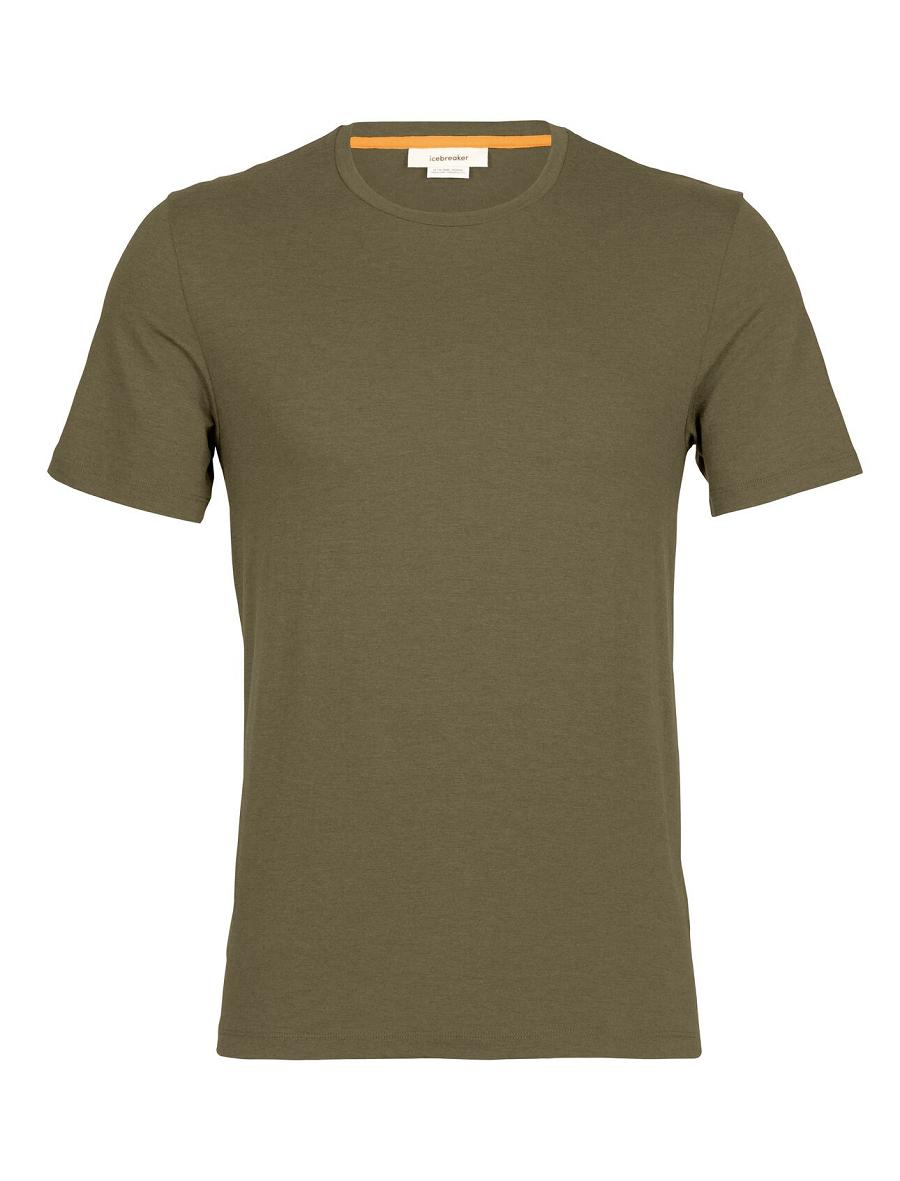 Loden Men's Icebreaker Merino Central Classic Short Sleeve T Shirts | USA 1145GSOL